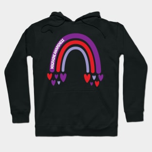 Migraine Awareness Rainbow with hearts Hoodie